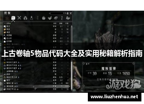 上古卷轴5物品代码大全及实用秘籍解析指南