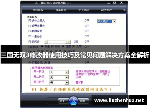 三国无双3修改器使用技巧及常见问题解决方案全解析